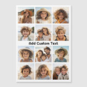 12 Foto Instagram Collage Weiß mit Text Magnet (Vorderseite)