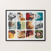 12 Foto Jigsaw Puzzle Template Runded Grid Frame (Horizontal)