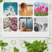 12 Foto Küchenhandtuch Vorgeschirr Rundrahmen Geschirrtuch (Gefaltet)