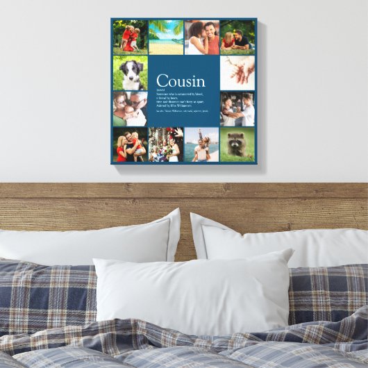 12 Foto Modern Blue Best Cousin Ever Definition Leinwanddruck (Insitu (Schlafzimmer))