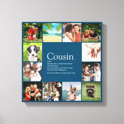 12 Foto Moderne Blaue beste Cousin jemals Definiti Leinwanddruck (Vorderseite)