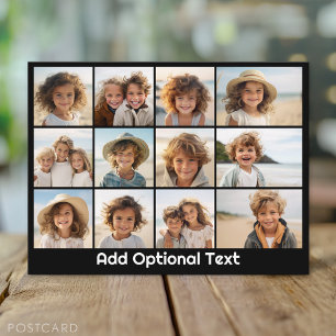 12 Foto modernes Collage mit optionalem Text - Sch Postkarte
