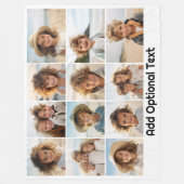 12-Foto-Raster-Collage - Weiß - Mod-Typ Schwarz Fleecedecke (Vorderseite)