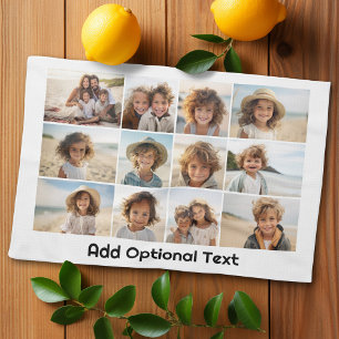 12-Foto-Raster-Collage - Weiß - Mod-Typ Schwarz Geschirrtuch