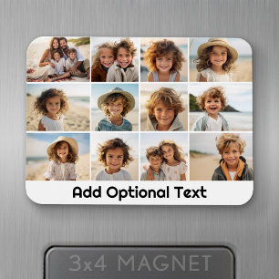 12-Foto-Raster-Collage - Weiß - Mod-Typ Schwarz Magnet