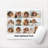 12-Foto-Raster-Collage - Weiß - Mod-Typ Schwarz Mousepad (Mit Mouse)