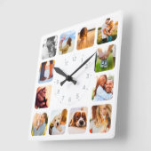 12-Foto-Rundschr. Quadratische Wanduhr (Winkel)