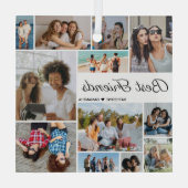 12 Fotocollage Beste Freunde für immer Ornament Aus Glas (Rückseite)