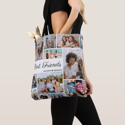 12 Fotocollage Beste Freunde für immer Tasche (Von Nahem)