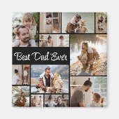 12 FotoCollage Bester Vater je Magnet (Vorne)