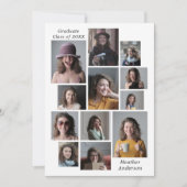 12 FotoCollage Fügen Sie einen Abschluss für Name Ankündigung (Vorderseite)