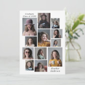 12 FotoCollage Fügen Sie einen Abschluss für Name  Ankündigung (Stehend Vorderseite)