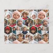 12 FotoCollage - Funky Hexagon Muster Postkarte (Vorderseite)
