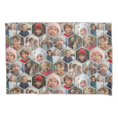 12 FotoCollage - funky Hexagon-Muster überall Kissenbezug (Vorderseite)