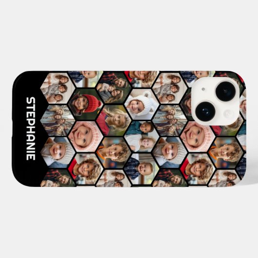 12 FotoCollage - funky hexagon - Random Muster Case-Mate iPhone Hülle (Rückseite (Horizontal))
