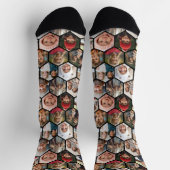 12 FotoCollage - funky hexagon - Random Muster Socken (Oben)