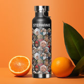 12 FotoCollage - funky hexagon - Random Muster Trinkflasche