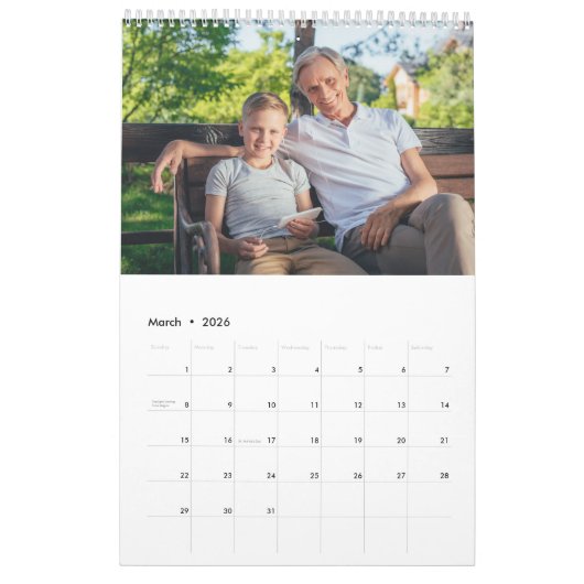 12 FotoCollage jedes Jahr, Name und Nachricht 2023 Kalender (Mär 2026)