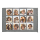 12 FotoCollage mit benutzerdefiniertem Hintergrund Kissenbezug (Vorderseite)