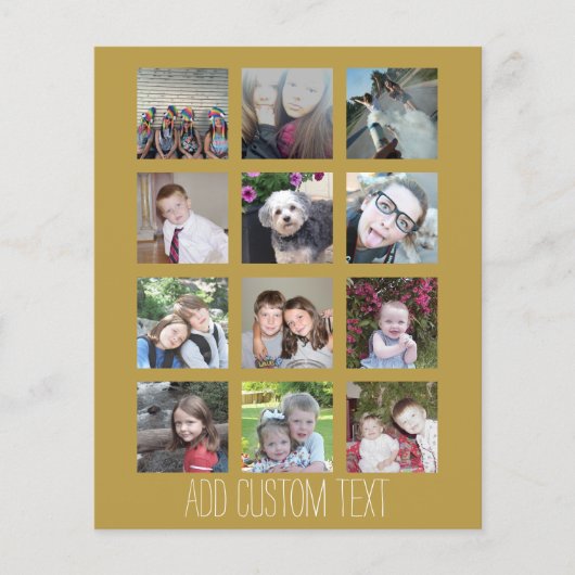 12 FotoCollage mit Gold Hintergrund Flyer (Vorne)