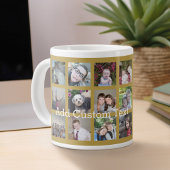 12 FotoCollage mit Gold Hintergrund Jumbo-Tasse