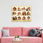 12 FotoCollage mit Gold Hintergrund Leinwanddruck (Insitu (Wohnzimmer))