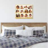 12 FotoCollage mit Gold Hintergrund Leinwanddruck (Insitu (Schlafzimmer))