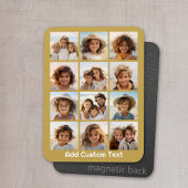 12 FotoCollage mit Gold Hintergrund Magnet