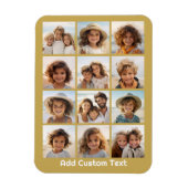 12 FotoCollage mit Gold Hintergrund Magnet (Vertikal)