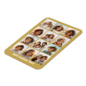 12 FotoCollage mit Gold Hintergrund Magnet (Linke Seite)