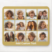 12 FotoCollage mit Gold Hintergrund Mousepad (Vorne)