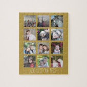12 FotoCollage mit Gold Hintergrund Puzzle (Vertikal)