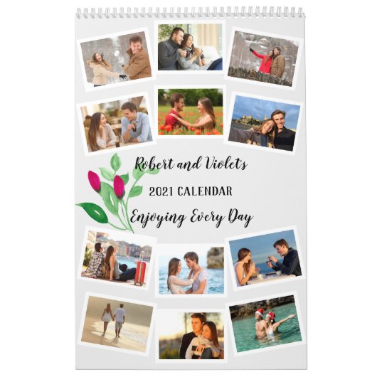 12 FotoCollage mit Individuelle Name und Nachricht Kalender (Titelbild)