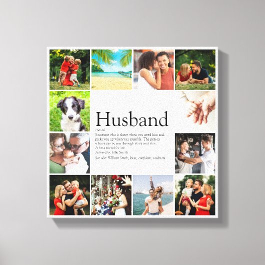 12 FotoCollage Moderne Coole Husband Definition Leinwanddruck (Vorderseite)