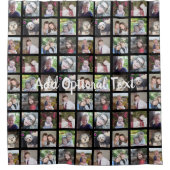 12 FotoCollage Optionaler Text — Schwarz bearbeite Duschvorhang (Vorderseite)