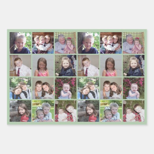 12 FotoCollage - pastellfarbene Hintergründe Geschenkpapier Set (Vorderseite 3)