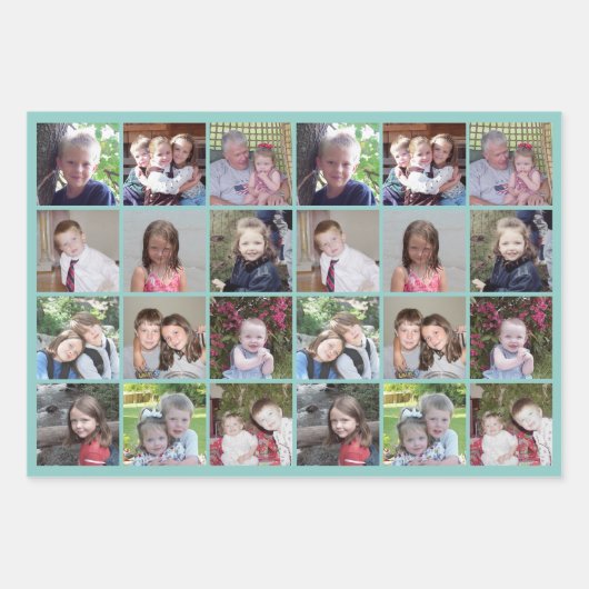 12 FotoCollage - pastellfarbene Hintergründe Geschenkpapier Set (Vorderseite 2)