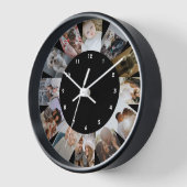 12 FotoCollage Personalisiert Schwarz-weiß Uhr (Winkel)
