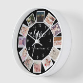 12 FotoCollage Personalisiert Schwarz-weiß Uhr (Winkel)