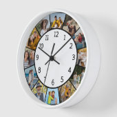 12 Fotocollage Schwarz & Weiß Familie & Freunde Uhr (Winkel)