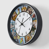 12 Fotocollage Schwarz & Weiß Familie & Freunde Uhr (Winkel)