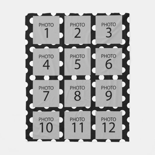 12 FotoCollage - Sie können die Hintergrundfarbe ä Fleecedecke (Vorderseite)