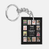 12 FotoCollage Time mit Familienangebot Schwarz Schlüsselanhänger (Vorderseite links)