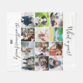 12 FotoCollage Was für ein Jahr Fleecedecke (Vorderseite (Horizontal))