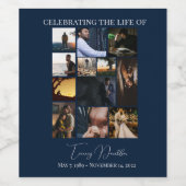 12 Fotokollage feiert Lebensbeerdigung Weinetikett (Einzelnes Label)