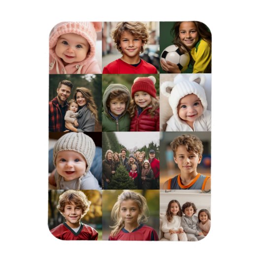 12 Fotomaterial - Fotos nur quadratisch geschnitte Magnet (Vertikal)