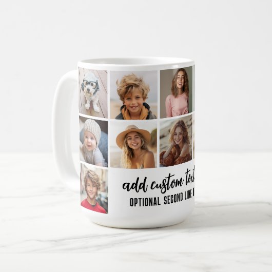 12 Fotomaterial Grid - 2 Textfelder - Schwarz-weiß Kaffeetasse (Vorderseite Links)