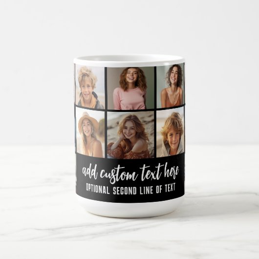 12 Fotomaterial Grid - 2 Textfelder - Schwarz-weiß Kaffeetasse (Mittel)