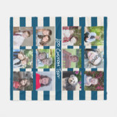 12 Fotomaterial mit Preppy Blue Elfenbeinstreifen Fleecedecke (Vorderseite (Horizontal))