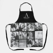 12 Fotomaterial Monogramm Schwarz/Weiß Schürze (Vorderseite)